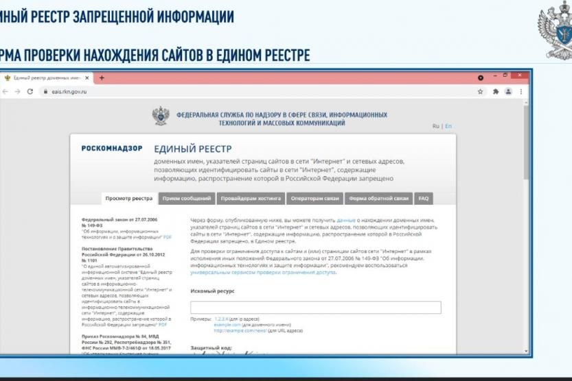 Ведение реестра запрещенной информации. Признание информации запрещенной.