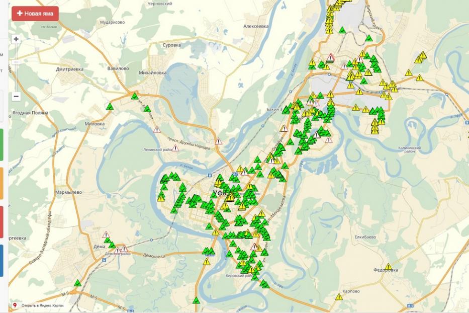 Интерактивная карта работы коммунальной техники уфа